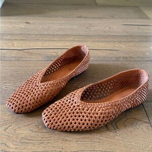 The Mylie Ballet Flat in Handwoven Leather